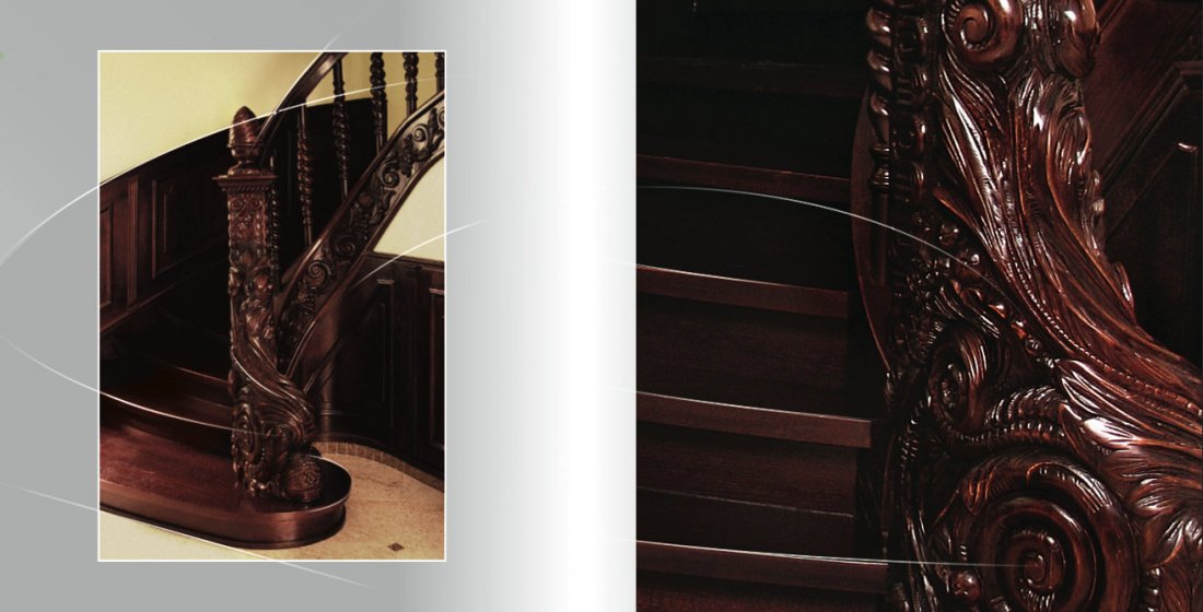 Carved stairs timber fully made to measure manufacturer